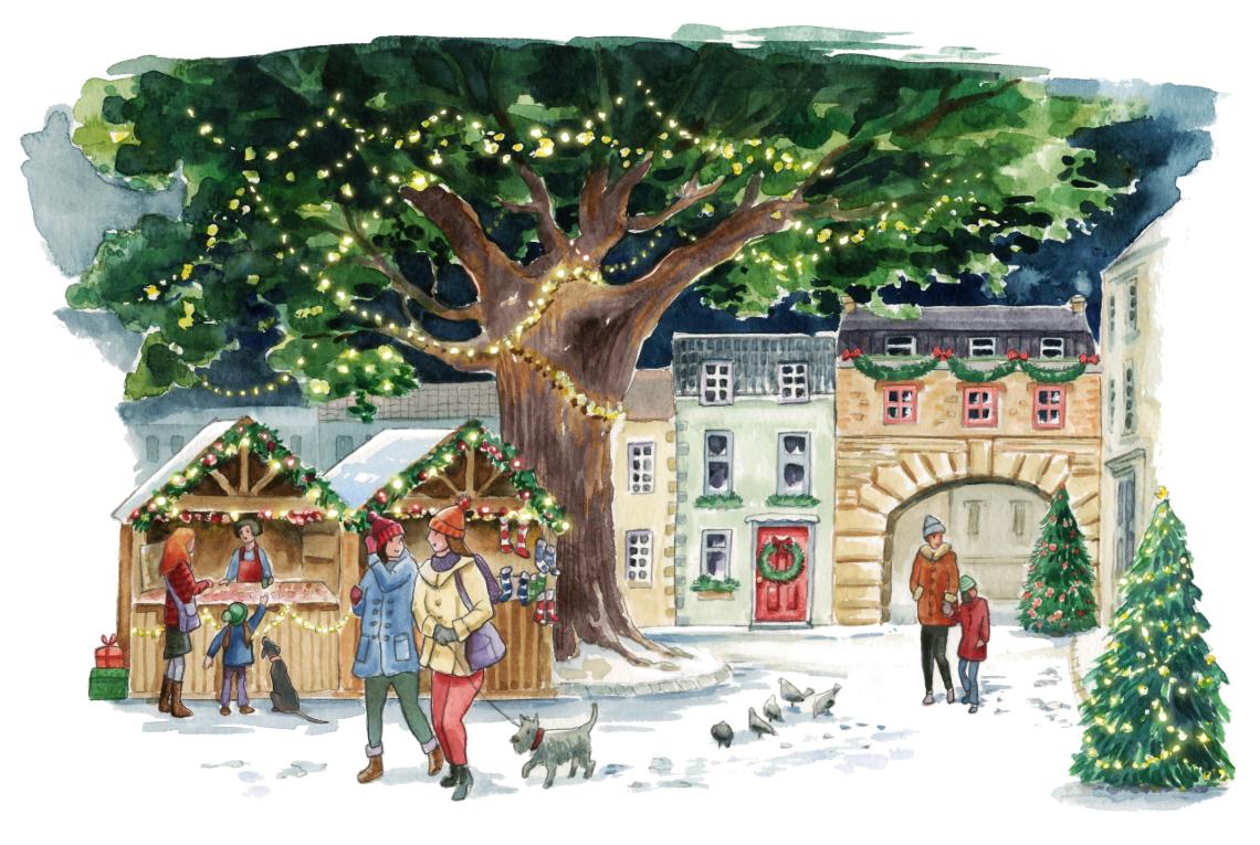 Bath Christmas Market promotional illustration 