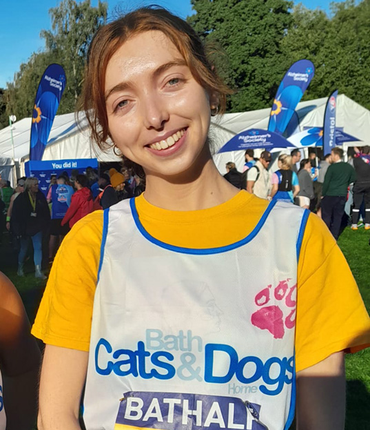 Holly taking part in the Bath Half, as part of Team BCDH 