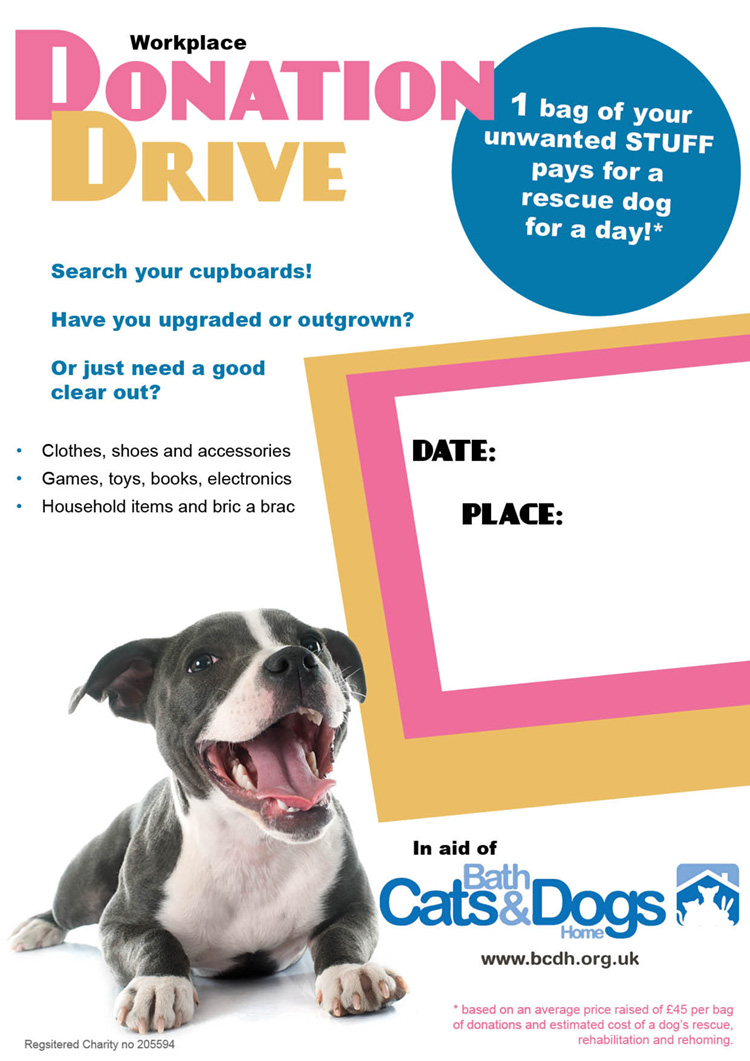 donation drive poster dog