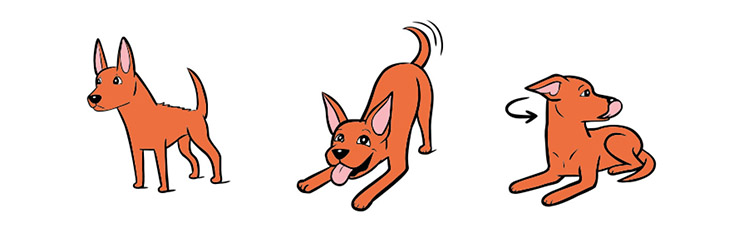 illustrations of dog body language